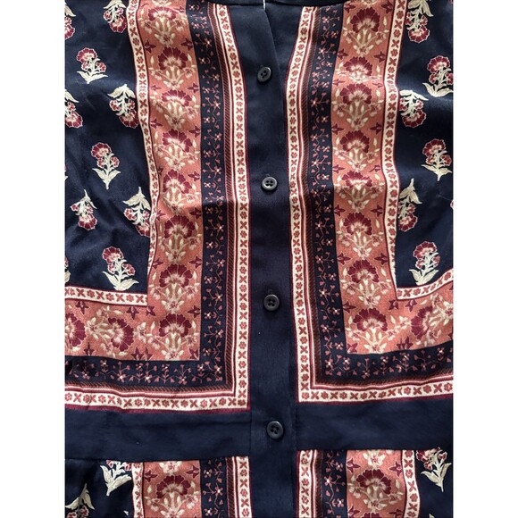 Gal Meets Glam Collection Button Front Surplice Dress Blue Rose Damisk Size 2 - Picture 3 of 11